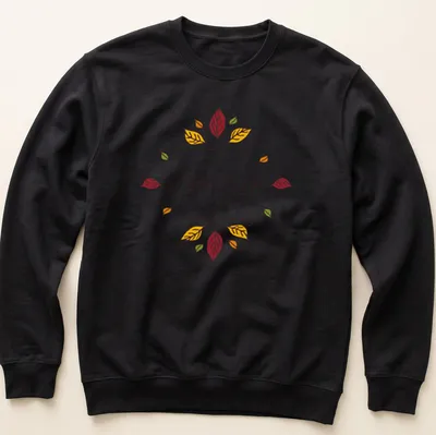 Whimsical autumn leaves with the text 'I WILL BE GRATEFUL FOR THIS DAY' — printed on a unisex sweatshirt