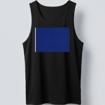 Solid blue T-shirt with a minimalist design showcasing a bold color. — printed on a tank top