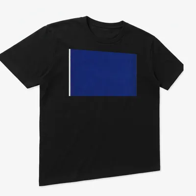 Solid blue T-shirt with a minimalist design showcasing a bold color. — printed on a unisex t-shirt (angled view)
