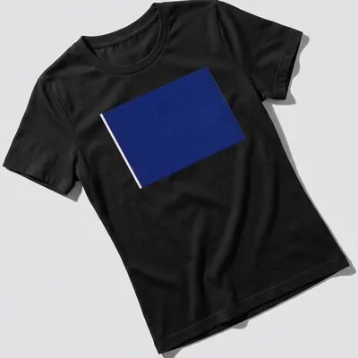 Solid blue T-shirt with a minimalist design showcasing a bold color. — printed on a women's shirt