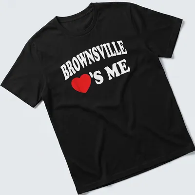 Bold Brownsville Loves Me t-shirt in red and white lettering