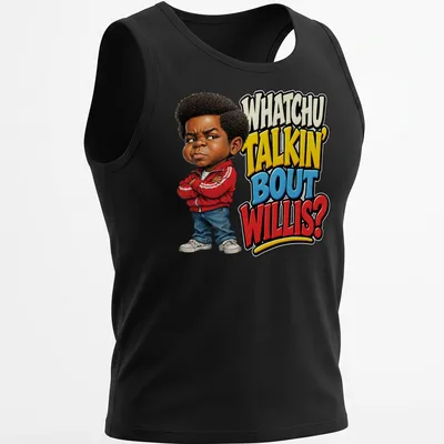 Colorful cartoon character design with humorous text, perfect for fans of retro TV — printed on a tank top