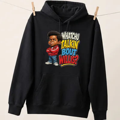 Colorful cartoon character design with humorous text, perfect for fans of retro TV — printed on a unisex hoodie