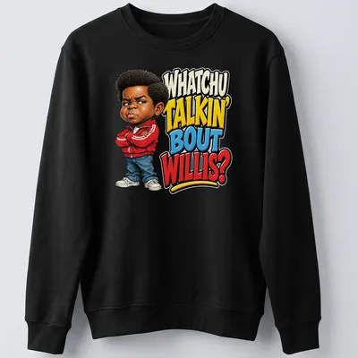 Colorful cartoon character design with humorous text, perfect for fans of retro TV — printed on a unisex sweatshirt