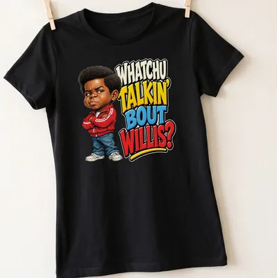 Colorful cartoon character design with humorous text, perfect for fans of retro TV — printed on a women's shirt