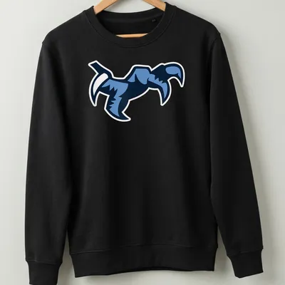 Stylized graphic of an eagle flying in shades of blue — printed on a unisex sweatshirt
