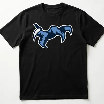 Stylized graphic of an eagle flying in shades of blue
