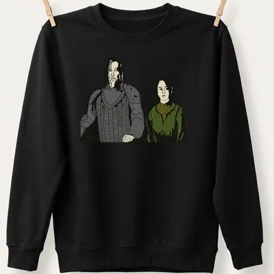 Illustrative t-shirt featuring two characters and the text 'Best Friendsss' in black and green — printed on a unisex sweatshirt