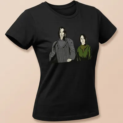 Illustrative t-shirt featuring two characters and the text 'Best Friendsss' in black and green — printed on a women's shirt