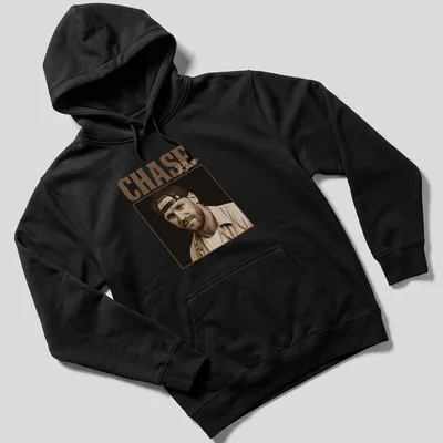 Vintage sepia Chase Rice t-shirt with brown and beige colors — printed on a unisex hoodie