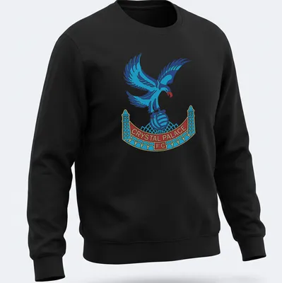 Crystal Palace FC emblemed t-shirt featuring a detailed eagle in blue, red, and white — printed on a unisex sweatshirt