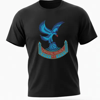 Crystal Palace FC emblemed t-shirt featuring a detailed eagle in blue, red, and white
