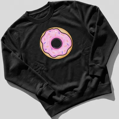 Watercolor shirt featuring a donut with pink icing and colorful sprinkles — printed on a unisex sweatshirt
