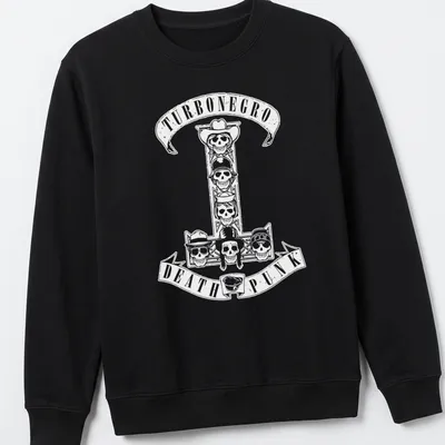 Tribute T-shirt featuring Guns And Roses imagery for rock music enthusiasts — printed on a unisex sweatshirt
