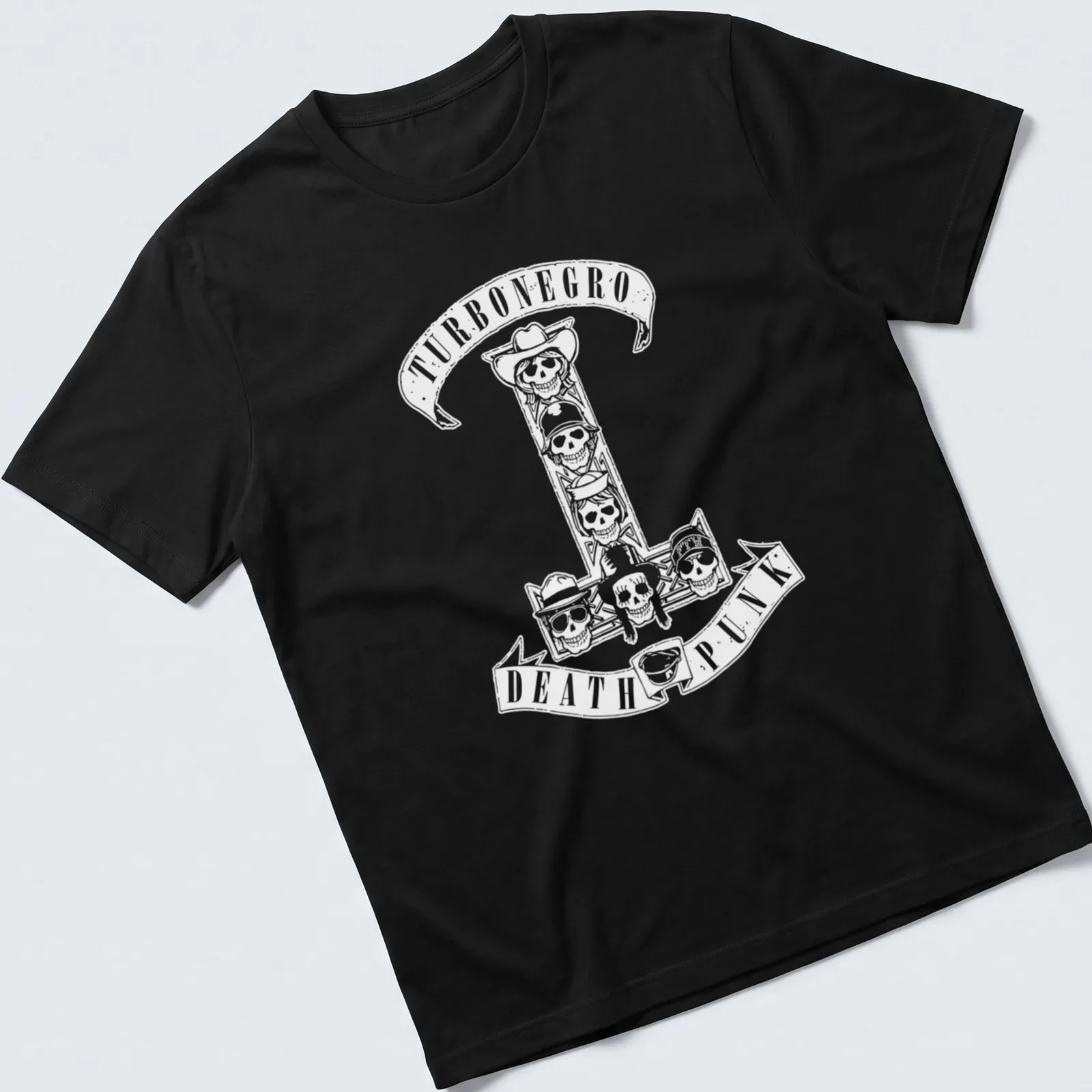 Tribute T-shirt featuring Guns And Roses imagery for rock music enthusiasts — printed on a unisex t-shirt