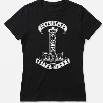 Tribute T-shirt featuring Guns And Roses imagery for rock music enthusiasts — printed on a women's shirt