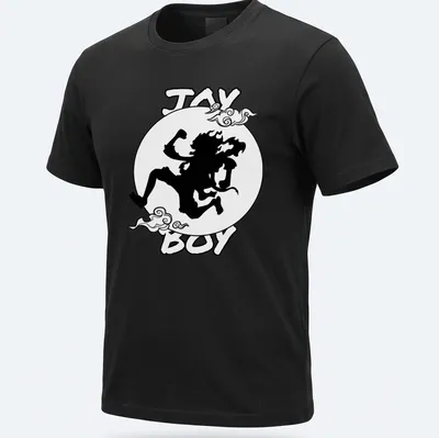 Bold silhouette design featuring Joy Boy with black and white color scheme
