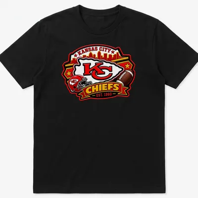 Bold Kansas City Chiefs fan t-shirt featuring established date and team logo