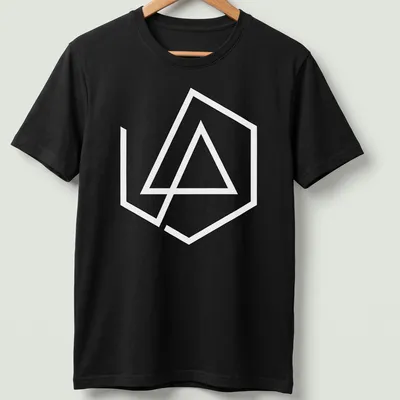 Minimalist black and white Linkin Park logo on t-shirt