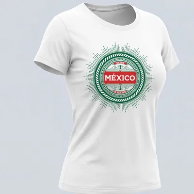 Vintage style t-shirt featuring the text 'DESDE MéXICO 16 SEP 1810' with a patriotic emblem. — printed on a women's shirt