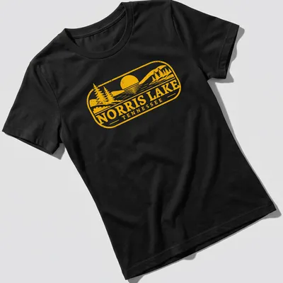 Vintage-style Norris Lake Tennessee t-shirt with nostalgic design elements — printed on a women's shirt