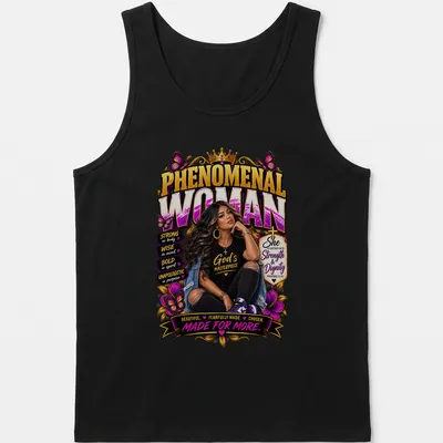 Empowering typography design featuring a Latina woman with a strong message. — printed on a tank top