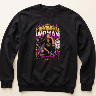 Empowering typography design featuring a Latina woman with a strong message. — printed on a unisex sweatshirt