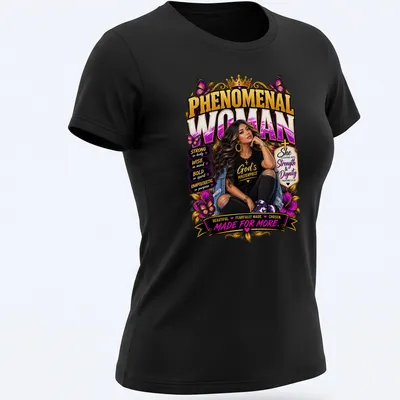 Empowering typography design featuring a Latina woman with a strong message. — printed on a women's shirt