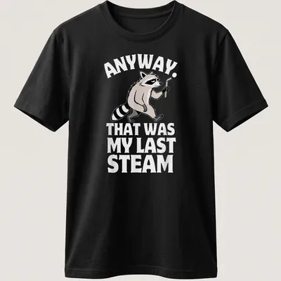 Funny vintage raccoon t-shirt featuring humorous text and playful design