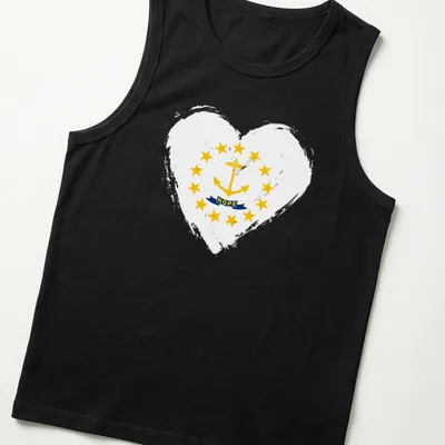 Graphic of an anchor with stars and the word 'HOPE' in yellow, blue, and white. — printed on a tank top