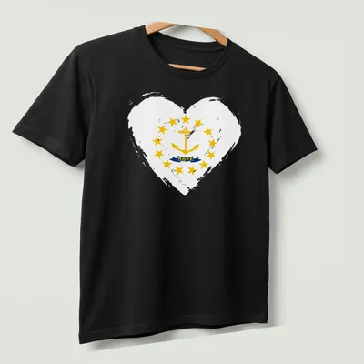 Graphic of an anchor with stars and the word 'HOPE' in yellow, blue, and white. — printed on a unisex t-shirt (angled view)