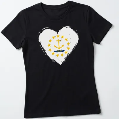 Graphic of an anchor with stars and the word 'HOPE' in yellow, blue, and white. — printed on a women's shirt