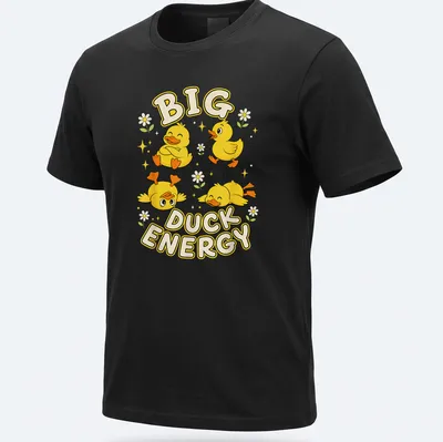 Kawaii cartoon design of rubber duckies with the text Big Duck Energy