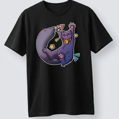 Kawaii cartoon Russian Blue Cat stretching with bold text 'Biiigg Stretch'