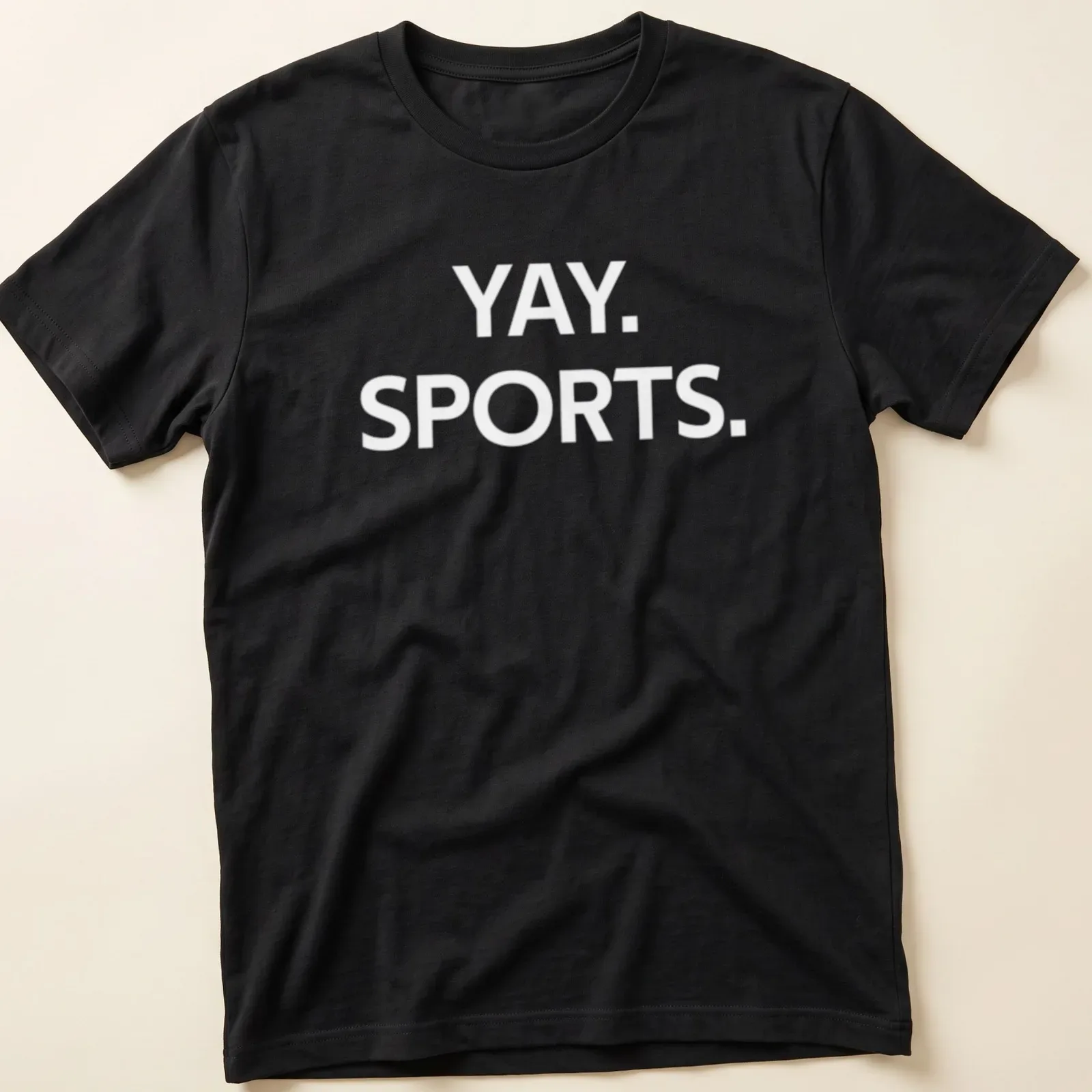 Playful sports-themed t-shirt with 'Yay Sports' text and various sports graphics. — printed on a unisex t-shirt
