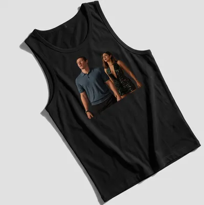 Modern t-shirt featuring a stylish couple with the text 'One Night Only' — printed on a tank top