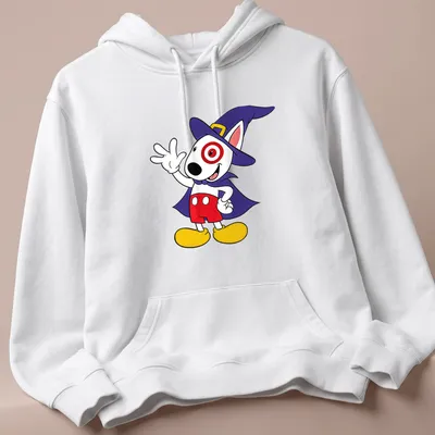 Cartoon Target Team Member character in a wizard cape with colorful print — printed on a unisex hoodie
