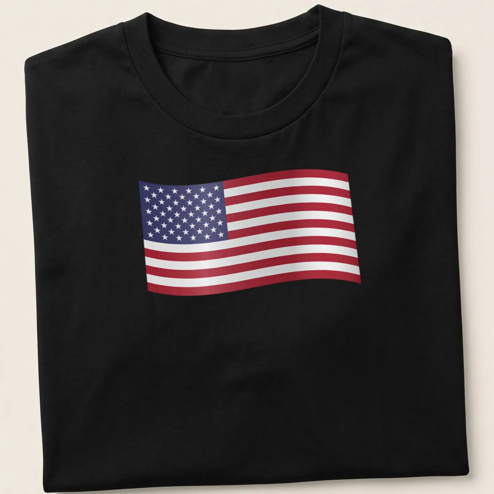Graphic of the United States flag in red, white, and blue colors. — printed on a unisex t-shirt