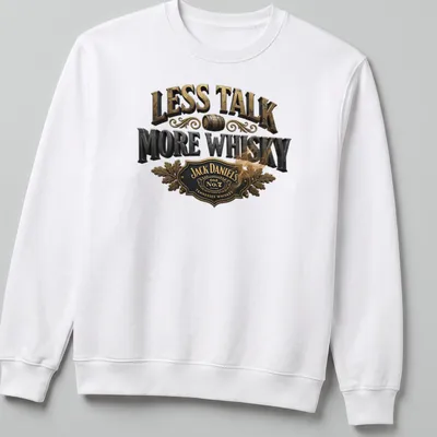 Vintage whiskey barrel t-shirt with bold lettering and graphic design — printed on a unisex sweatshirt