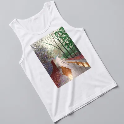 Vibrant impressionistic landscape of Woldgate East Yorkshire depicting spring — printed on a tank top