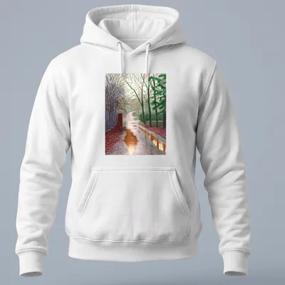 Vibrant impressionistic landscape of Woldgate East Yorkshire depicting spring — printed on a unisex hoodie