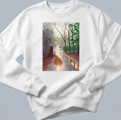 Vibrant impressionistic landscape of Woldgate East Yorkshire depicting spring — printed on a unisex sweatshirt