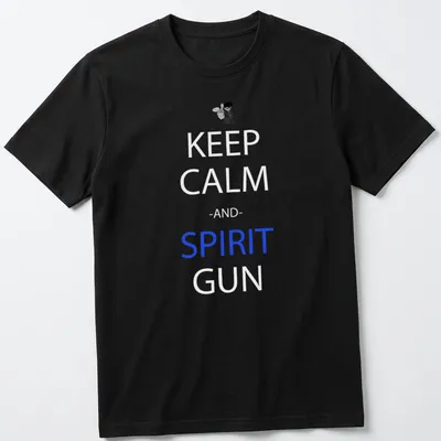 Anime-style shirt featuring Yusuke with the phrase Keep Calm and Spirit Gun.